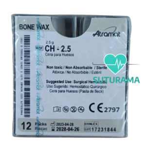 etiqueta Cera para Hueso Hemostática Quirúrgica 2.5 g | Control de Sangrado Óseo | Caja con 12 Piezas - CH-2.5