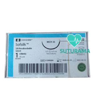Sutura No Absorbible de Seda Sofsilk 1 - Aguja Ahusada 35 mm / Hebra 75 cm - Covidien | Profesional